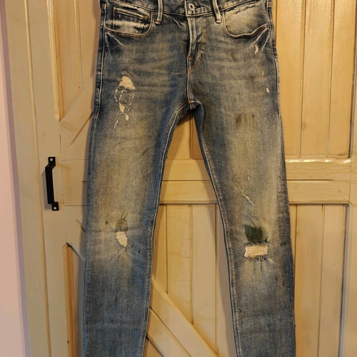 Scotch and Soda slim fit jeans blue like new with fades and rips