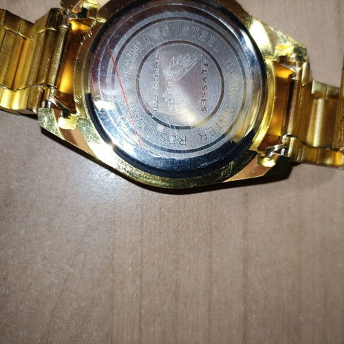 Ulysses watch used, men's, gold color