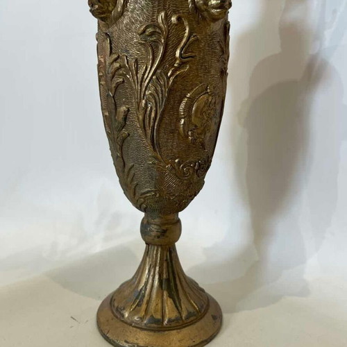 Vintage bronze decorative pitcher with baroque reliefs