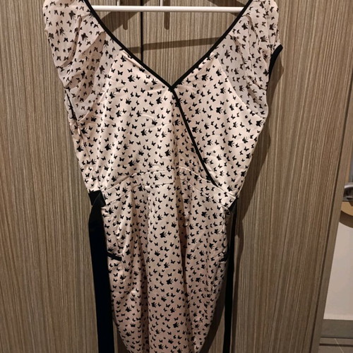 Lipsy London dress like new, size M-L, pink with black butterflies