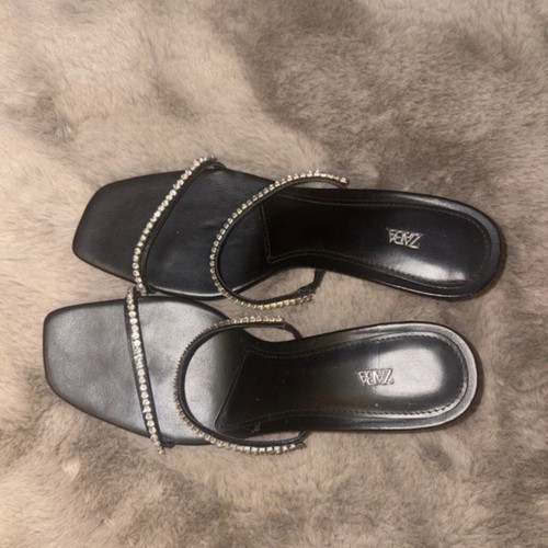 Zara black embellished mules size 39 like new