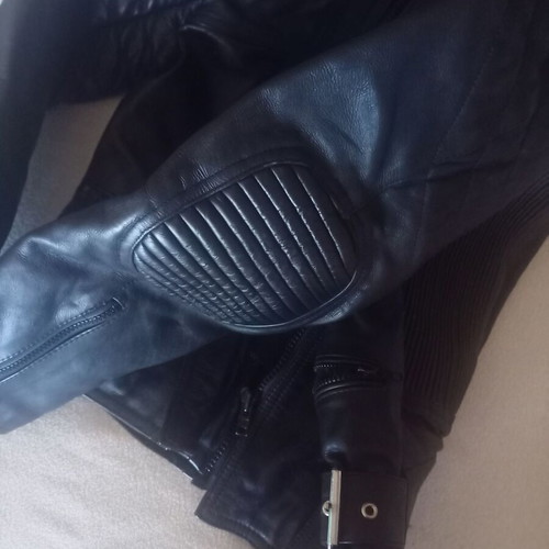 Leather motorcycle jacket XL black like new