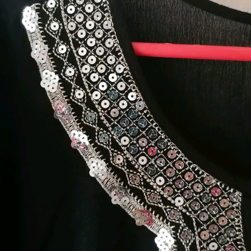 Millenium black blouse with sequins used, size S/M