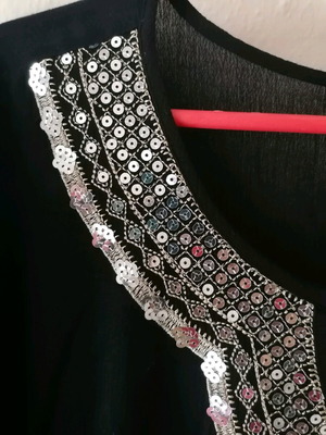 Millenium black blouse with sequins used, size S/M