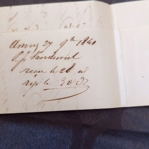French letter of correspondence 1841 used with two red stamps