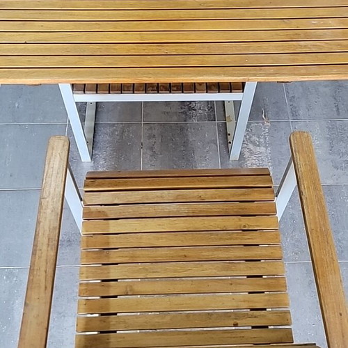 IKEA KVARNÖ garden table with 2 chairs set used