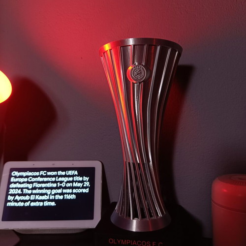 Olympiacos Conference League Trophy new, 27cm 3D printed