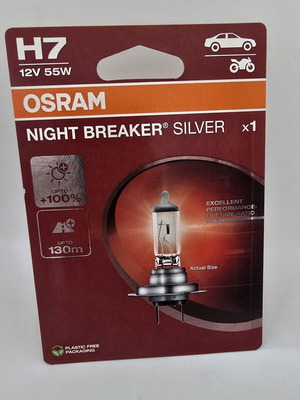 OSRAM Night Breaker Silver H7 λάμπα αλογόνου για προβολέα 12V 55W