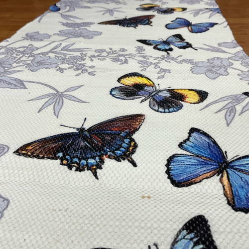 Cotton runner 100% new, handmade with butterfly design 0.70x1.40