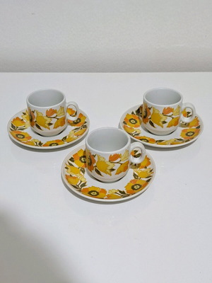 GCHI Coffee Cup Set with Saucers 6 pcs like new