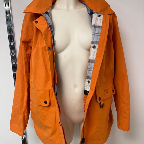 Barbour Women Hoody Jacket used, size 42, orange, waterproof
