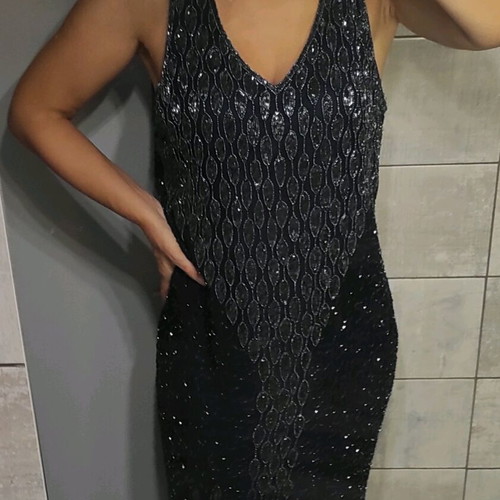 Handmade beaded evening dress women's size L new
