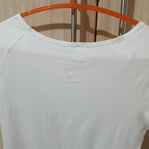 T-shirt with print size S used, white multicolor