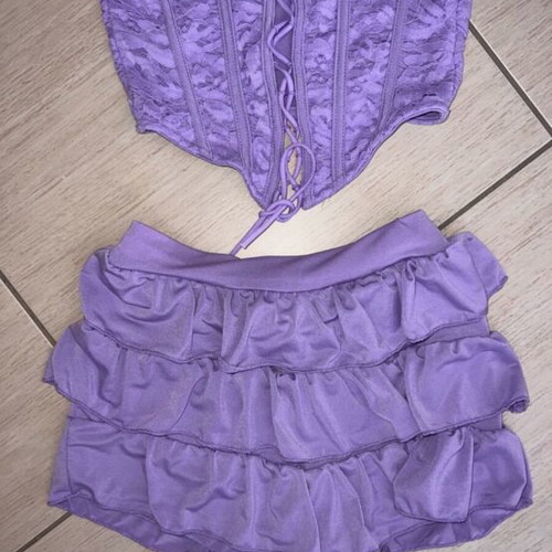 Marmalady two piece set new, purple skort and corset