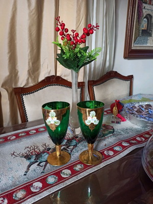 Murano glasses set of 6 gold-plated like new
