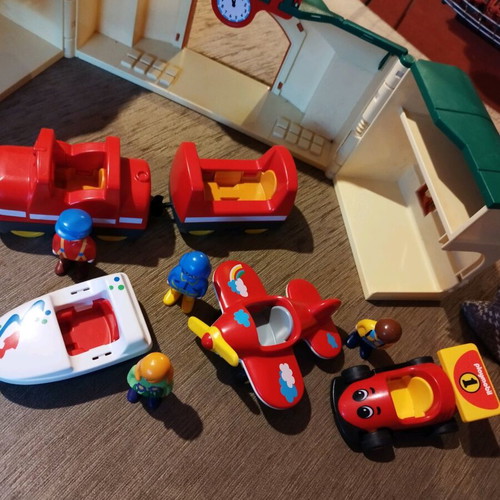 Playmobil 123 set like new with train station, vehicles and figures