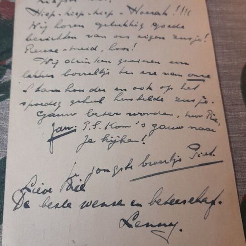Dutch Briefkaart 1948 postcard like new, postmarked with handwritten message