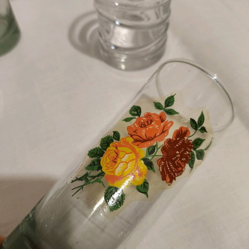 Set of 4 glass Soviet shot glasses like new
