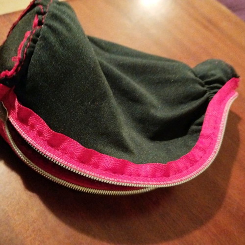 Absolut toiletry bag used with red burgundy sequins