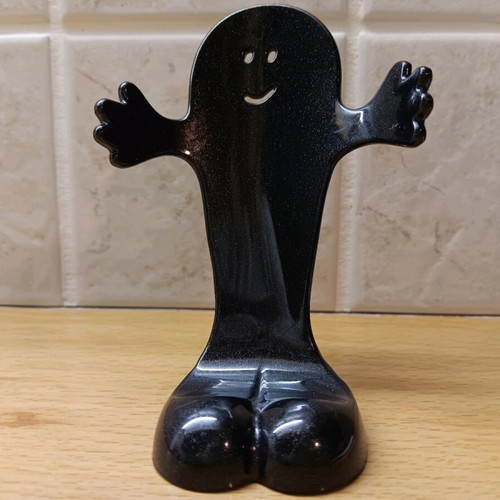 Koziol mobile phone stand new, black-gray acrylic