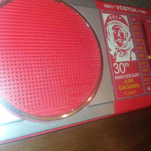 Vostok 1991 30th Anniversary Portable Radio used, Juri Gagarin Flight