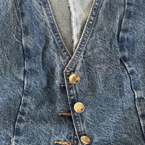 Zara denim vest like new with gold buttons, blue
