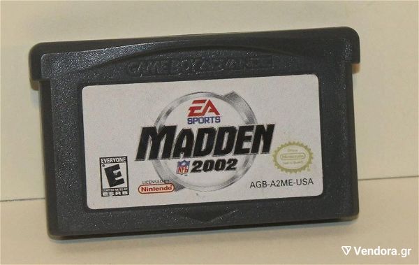  Nintendo Game Boy Advance Madden 2002 se kali katastasi / litourgi timi 4 evro