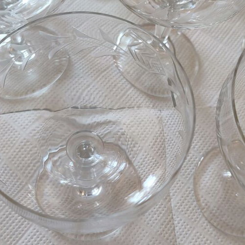 Vintage crystal stemmed glasses set of 15