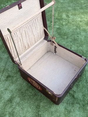 Wheary Aviatrix vintage hat box suitcase with Canadian Pacific Steamship label