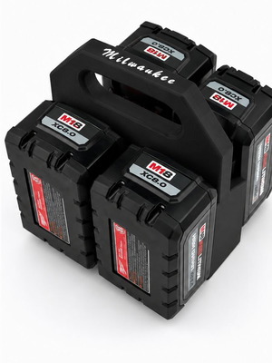 Milwaukee M18 Battery Holder 4 Slots 3D Printed, new