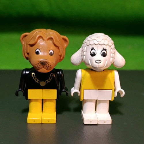 Lego Fabuland vintage 80s figures Lion and Sheep used