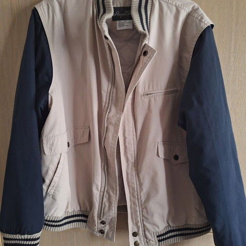 Royal Park Vintage 90s Bomber Jacket size S like new, beige and blue