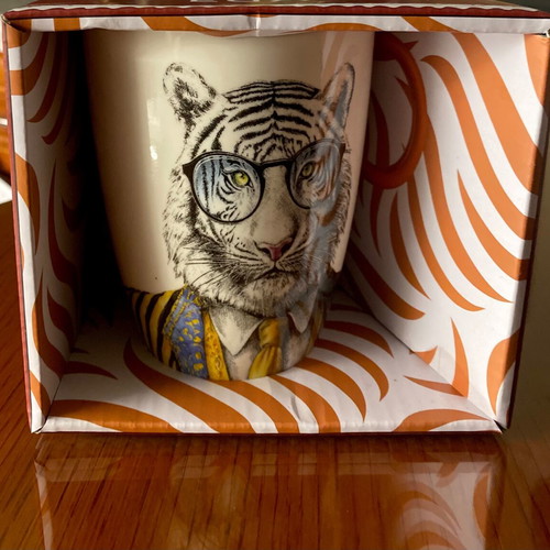 Egan mug new porcelain with tiger design