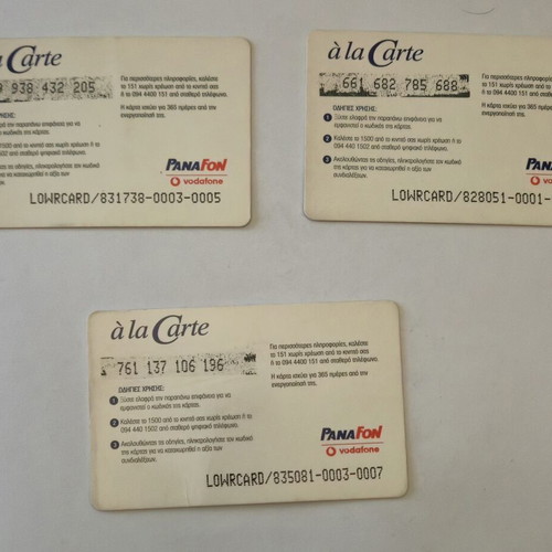 Phone cards used, pack of 16, talk time top-up