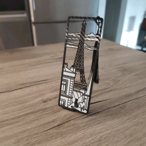 Handmade 3D Printed Paris Bookmark with Eiffel Tower and Tassel new