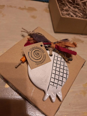 Κεραμικό ρόδι χειροποίητο 8 cm καινούργιο με κουτάκι