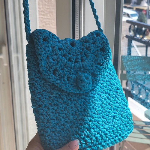 Handmade Blue Shoulder Bag like new with gift