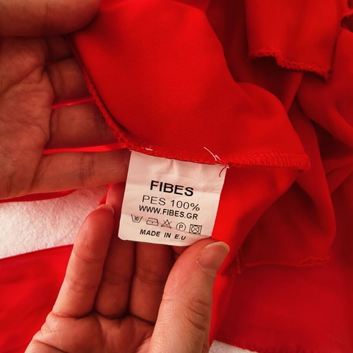 Fibes women's formal dress, red muslin, size XS