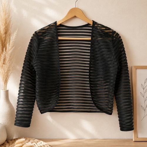 Black transparent bolero Luna like new, made in Italy, size M