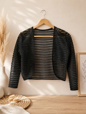 Black transparent bolero Luna like new, made in Italy, size M