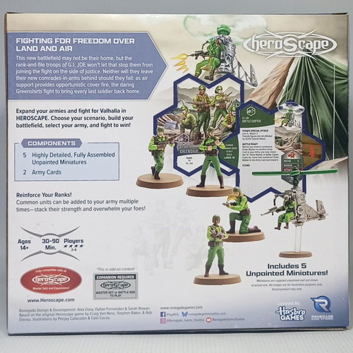 Hasbro Renegade Studios Heroscape GI Joe Greenshirts and Battle Copter Expansion new