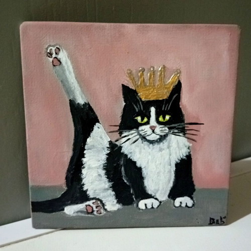The Royal Salute acrylic painting on canvas 13×13cm, new