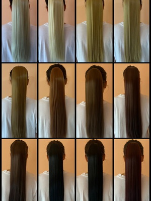 Ponytail hair extension new, 60 cm, 100 g, 12 colors