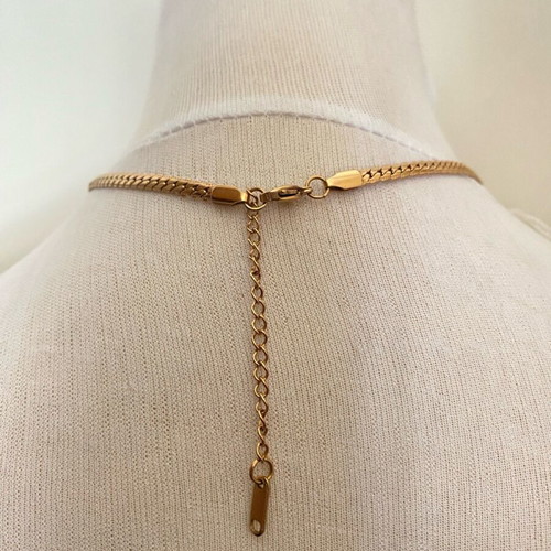 Αλυσίδα Unisex από stainless steel χρυσαφί, καινούργια
