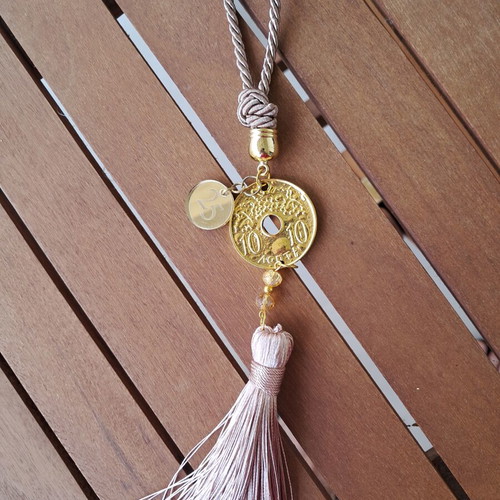 Gouri 2025 pendant 25cm with tassel new, beige champagne