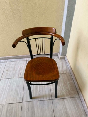 Vintage cafe chairs, set of 29, wood and metal