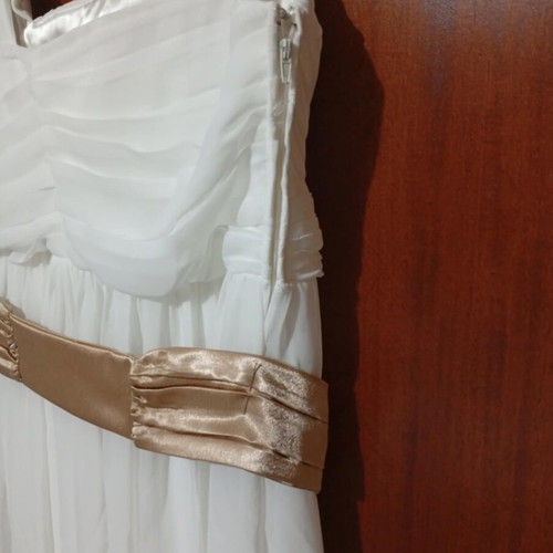 Luxury dress new from muslin and silk white