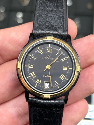 Alex Swiss watch with leather strap like new