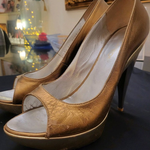 Dsquared2 heels used 12 cm, gold and silver leather
