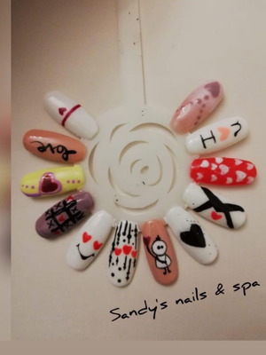 Press On Nails Valentine new set of 10 with application kit